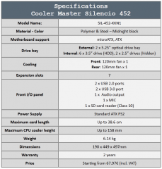 silencio 452 specs