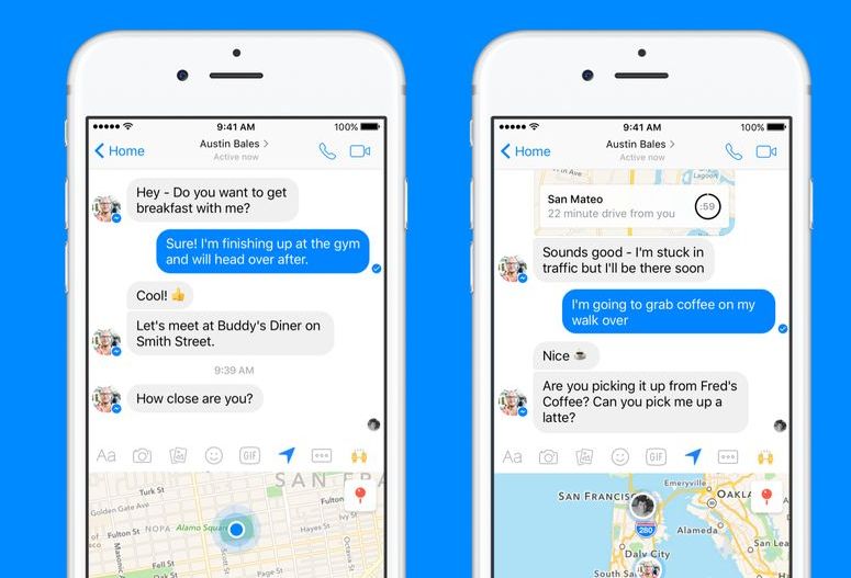 Κοινοποίηση θέσης σε πραγματικό χρόνο μέσω Facebook Messenger
