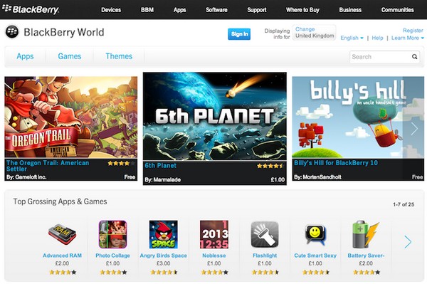 Η RIM μειώνει τις τιμές των apps στο BlackBerry World store