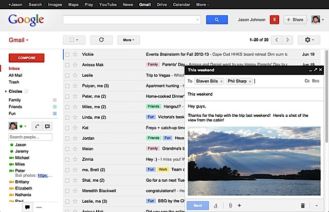 Ανασχεδιασμένη σύνταξη νέου email στο Gmail