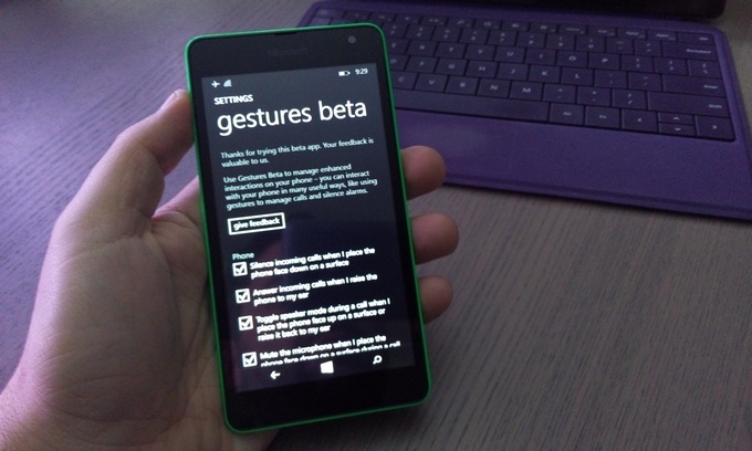 Το Gestures app προσφέρει νέους τρόπους αλληλεπίδρασης με το Windows Phone σας