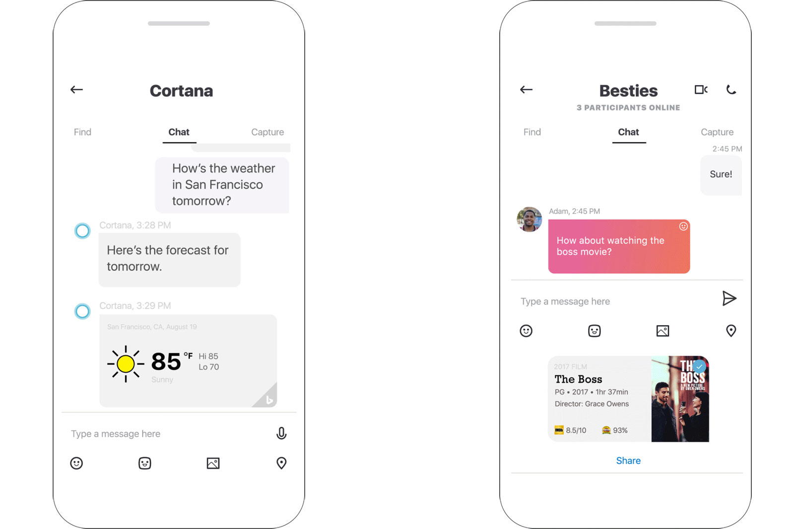 Η Cortana της Microsoft απαντάει σε ερωτήματα εντός των συνομιλιών σας στο Skype