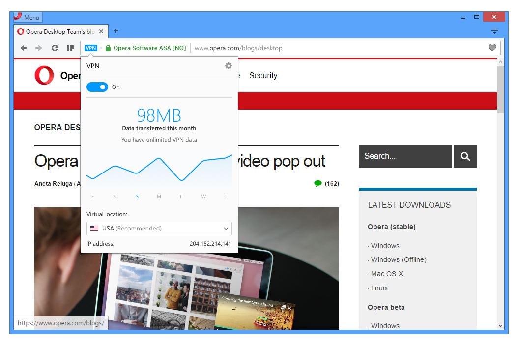 Τώρα, ο browser Opera έρχεται με δωρεάν υπηρεσία VPN!