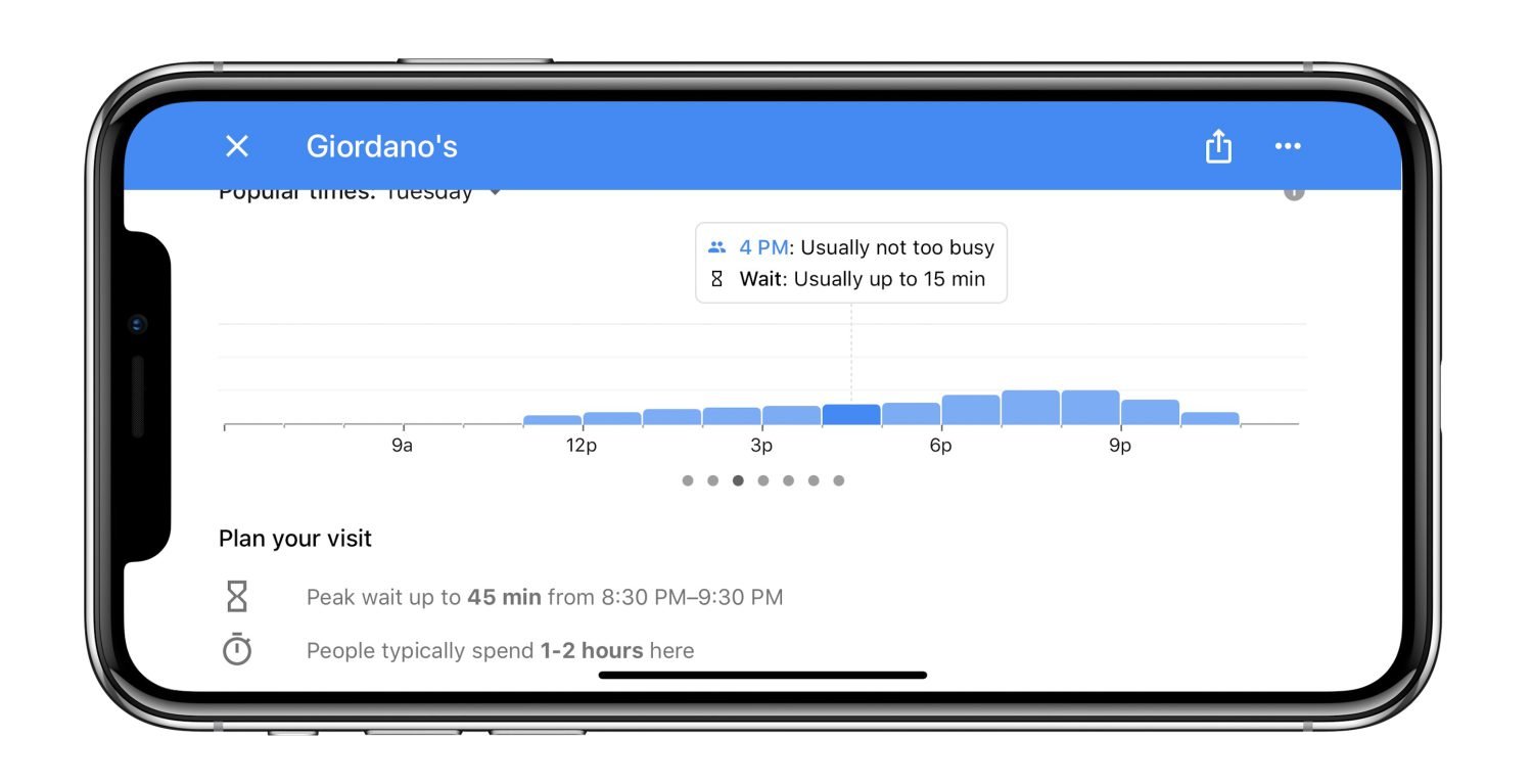 Τα Google Maps για iOS εμφανίζουν το χρόνο αναμονής σε εστιατόρια