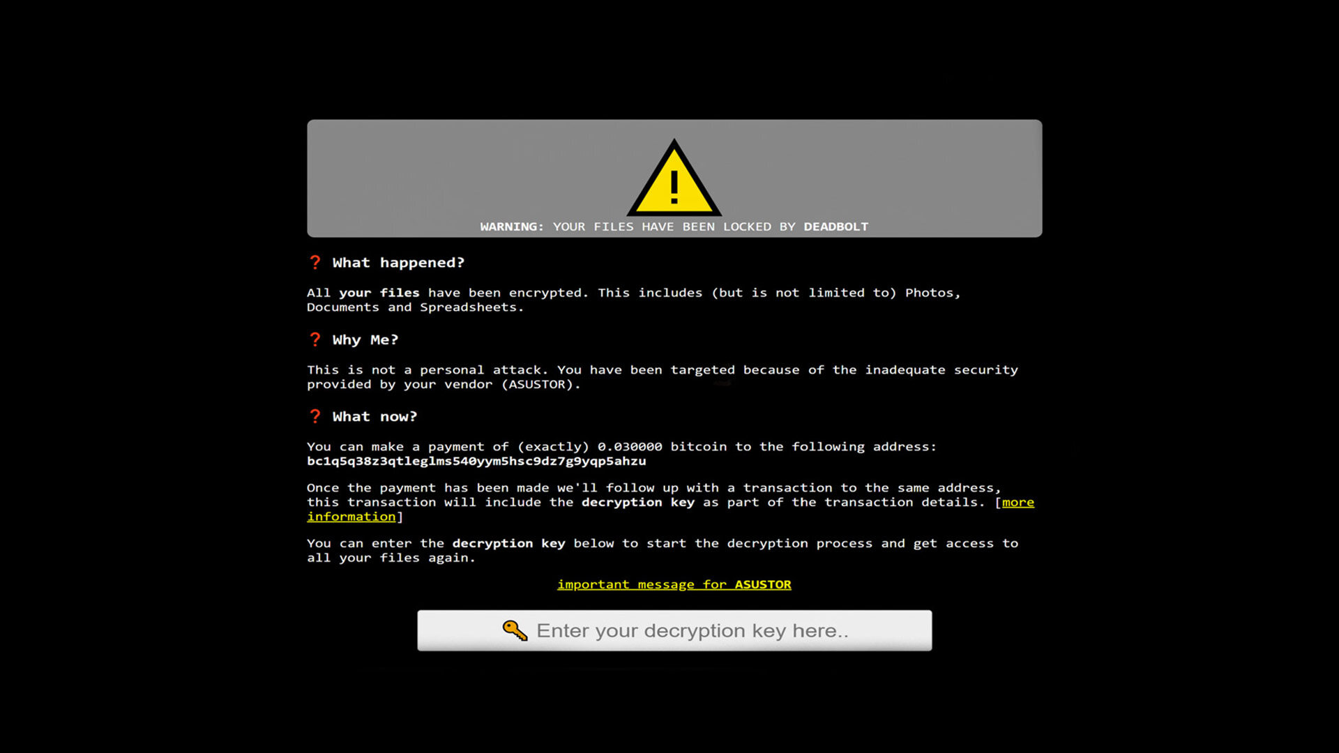Στο έλεος του ransomware Deadbolt βρίσκονται οι συσκευές Asustor NAS