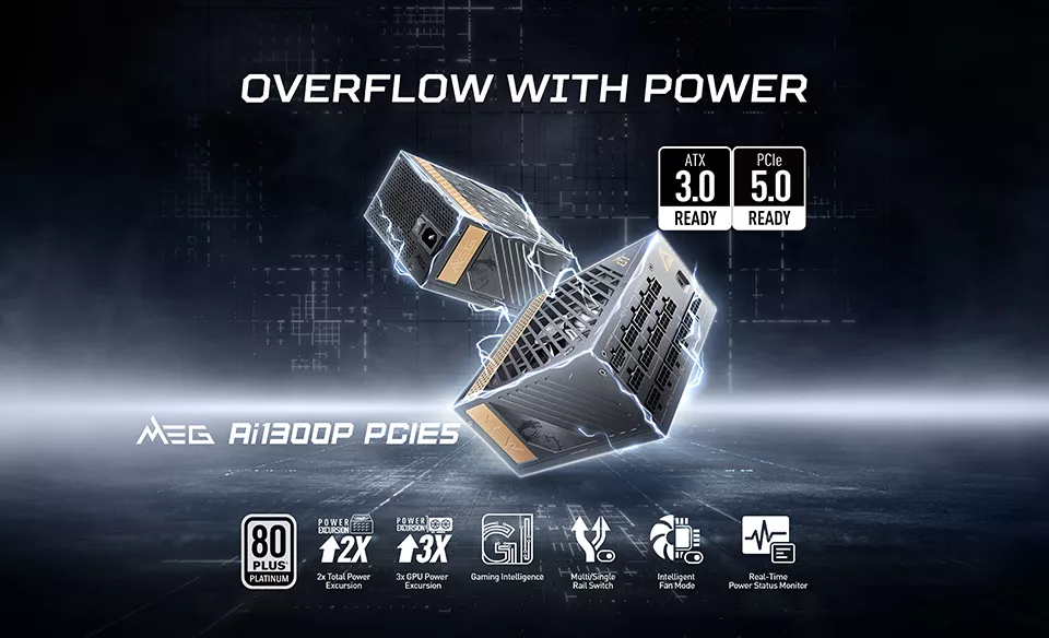 MSI MEG Ai1300P: Το πρώτο τροφοδοτικό ATX 3.0 διαθέτει PCIe 5.0 connector 600W