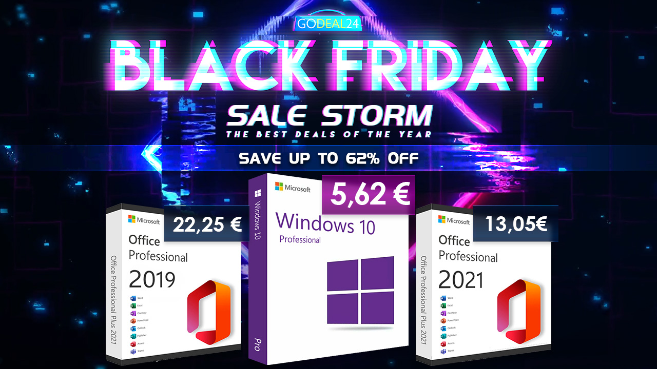 Godeal24: Η Black Friday έρχεται! Lifetime Office 2021 και γνήσια Windows 10 από 5,62€! PC Software με έως και 62% έκπτωση!