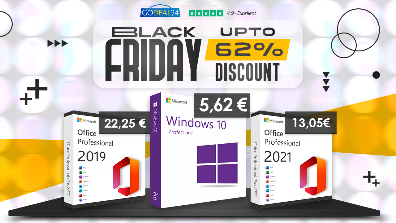 Πώς να αγοράσετε Γνήσια Windows 10 από 5,62€ και Office 2021 Lifetime από 13,05€; Όλες οι εκπτώσεις στη Black Friday της Godeal24!