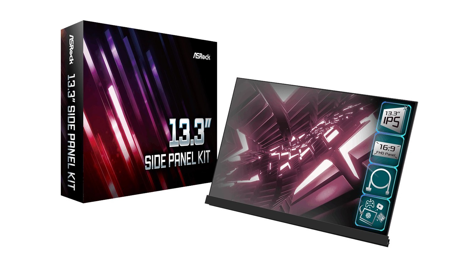 To Side Panel Kit της ASRock είναι μία οθόνη 13,3 ιντσών που τοποθετείται στο «πλαϊνό» του κουτιού του υπολογιστή σου