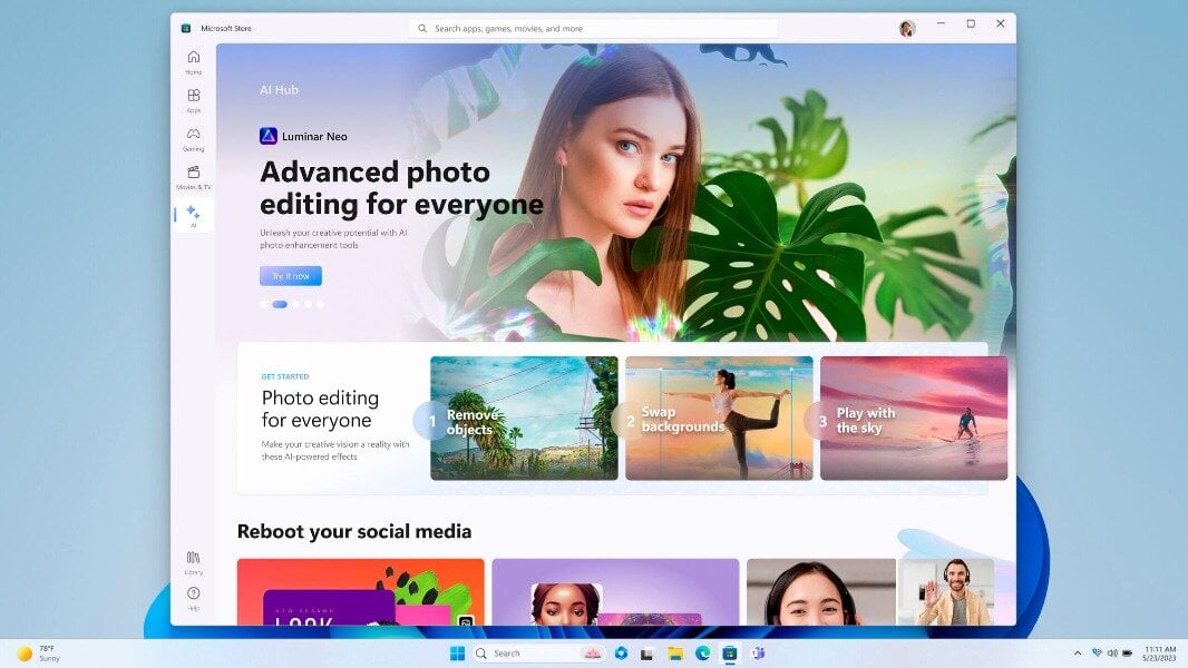 Η Microsoft δίνει έμφαση στην τεχνητή νοημοσύνη με ξεχωριστή ενότητα στο Microsoft Store των Windows