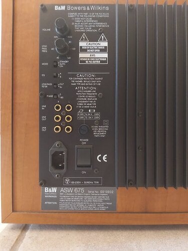 Περισσότερες πληροφορίες για "B&W ASW-675"