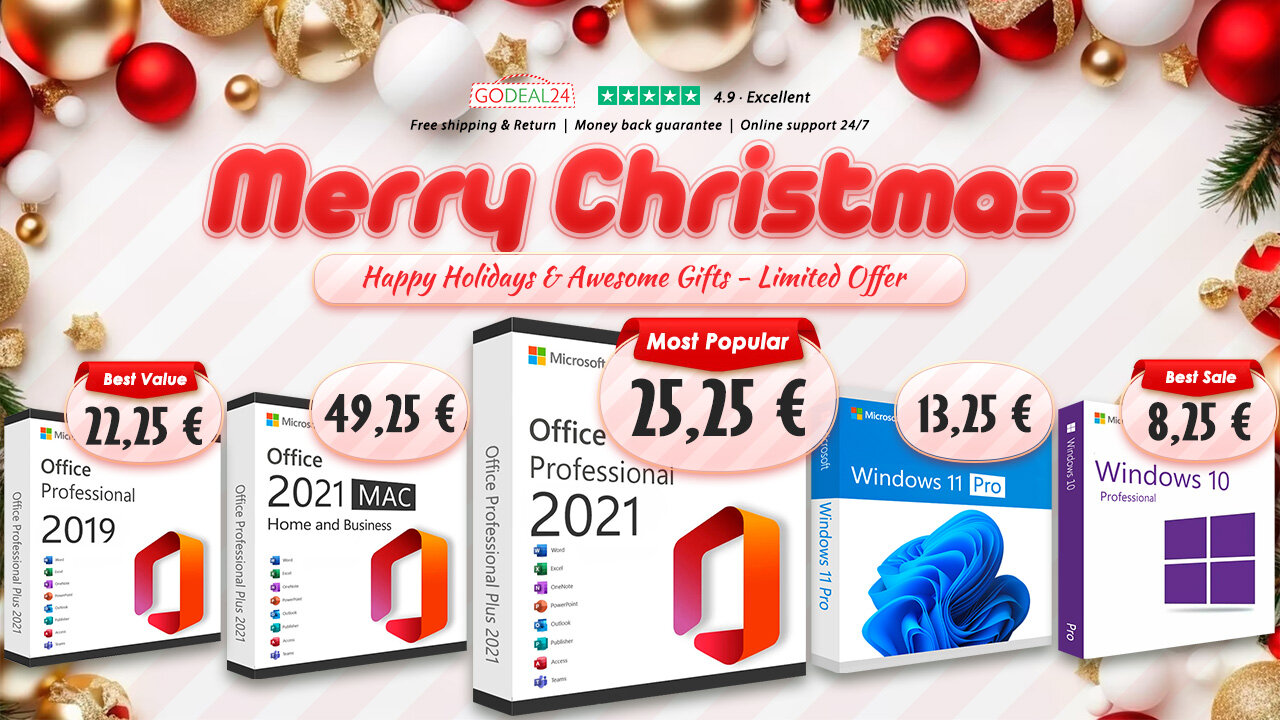 Πού και πώς να αγοράσετε το Office 2021 με τιμή έως 25€; Τα Χριστούγεννα του Godeal24 σας προσφέρουν μεγάλες εκπτώσεις!