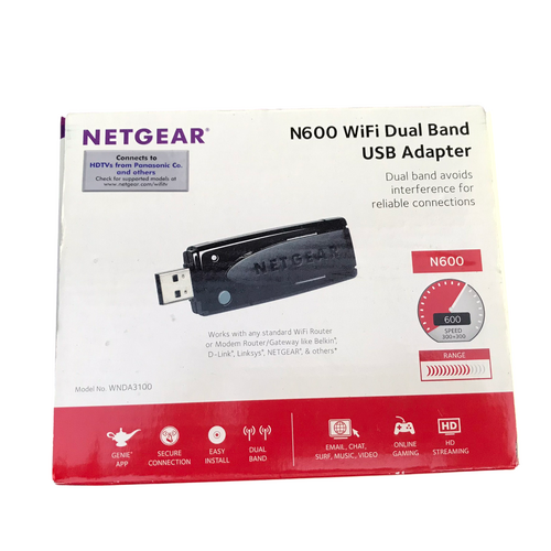 Περισσότερες πληροφορίες για "NetGear N600 WiFi Dual Band USB Adapter"