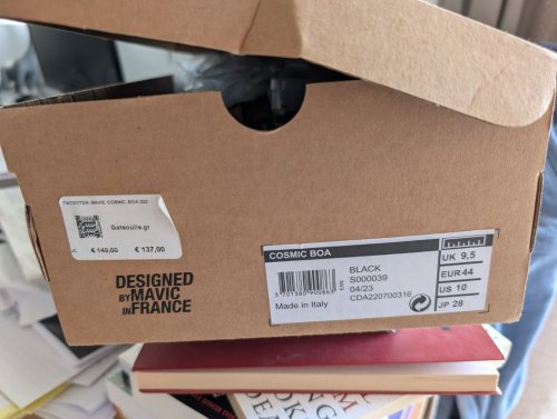 Περισσότερες πληροφορίες για "Mavic Cosmic Black BOA EUR SIZE 44 SPD"