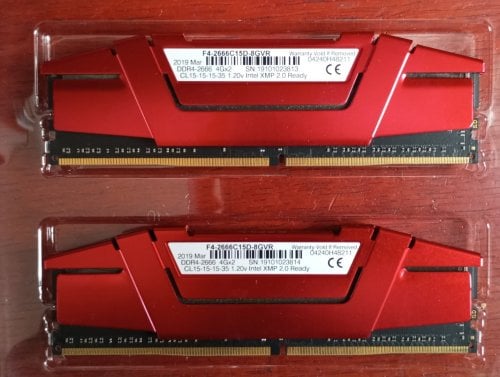 Περισσότερες πληροφορίες για "G.Skill Ripjaws V 8GB DDR4 RAM με 2 Modules (2x4GB) και Ταχύτητα 2666 για Desktop"