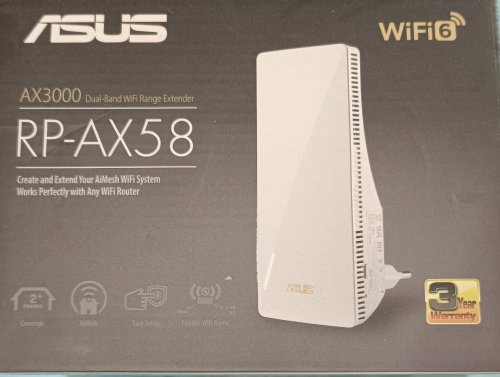 Περισσότερες πληροφορίες για "Asus RP-AX58 Mesh WiFi Extender Dual Band (2.4 & 5GHz) 3000Mbps"