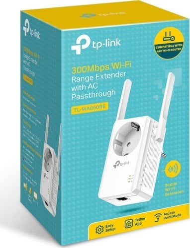 Περισσότερες πληροφορίες για "TP-LINK TL-WA860RE v6 WiFi Extender Single Band (2.4GHz) 300Mbps"