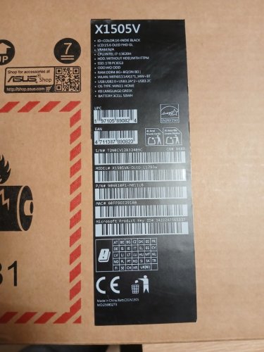 Περισσότερες πληροφορίες για "Asus  vivobook x1505va"