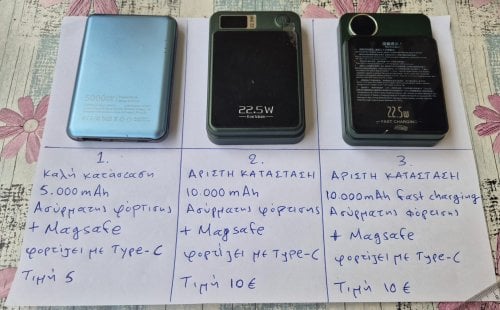Περισσότερες πληροφορίες για "Powerbanks διαφορα σε χαμηλές τιμές"