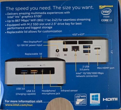Περισσότερες πληροφορίες για "Intel NUC NUC5i7RYH 8GB/120GB"