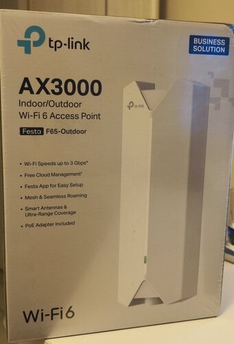 Περισσότερες πληροφορίες για "TP-LINK Festa F65 Outdoor Access Point Wi‑Fi 6 Dual Band (2.4 & 5GHz)"