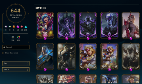 Περισσότερες πληροφορίες για "League of legends EUW Account 644 skins stackarismeno me poly content."