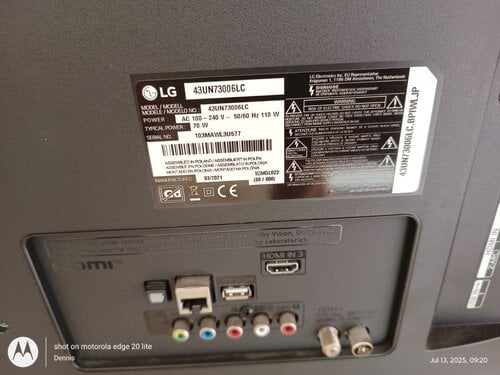 Περισσότερες πληροφορίες για "LG TV 43UN73006LC parts (ανταλλακτικά)"