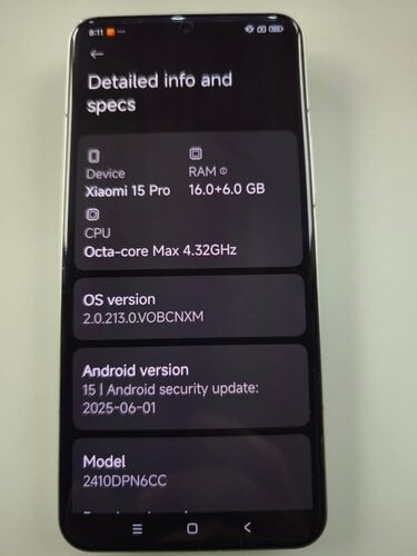 Περισσότερες πληροφορίες για "Xiaomi 15 Pro 1TB"