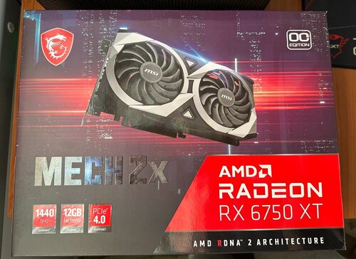 Περισσότερες πληροφορίες για "MSI Radeon RX 6750 XT 12GB GDDR6 Mech 2X OC — 2 έτη, άριστη κατάσταση, με κουτί — 290€"