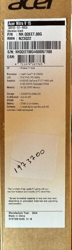 Περισσότερες πληροφορίες για "Acer Nitro V 15 ANV15"