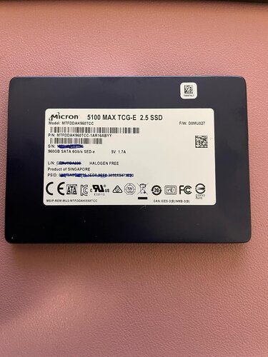 Περισσότερες πληροφορίες για "Micron 5100 MAX (960 GB/SATA III)"