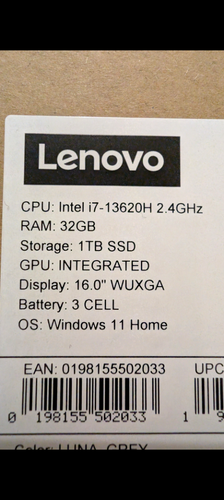 Περισσότερες πληροφορίες για "Λάπτοπ της Lenovo σφραγισμένο στο κουτί του."