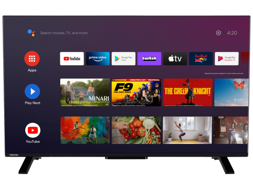 Περισσότερες πληροφορίες για "TOSHIBA 43'' UHD 4K Android TV / Dolby Atmos / Dolby Vision / HDR10 & HLG / Onkyo Sound"