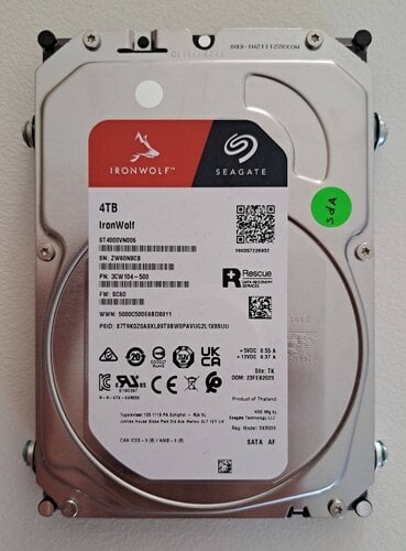 Περισσότερες πληροφορίες για "2  x Seagate Ironwolf Nas 4TB HDD 3.5" SATA III 5400rpm 256MB Cache NAS (ST4000VN006)"