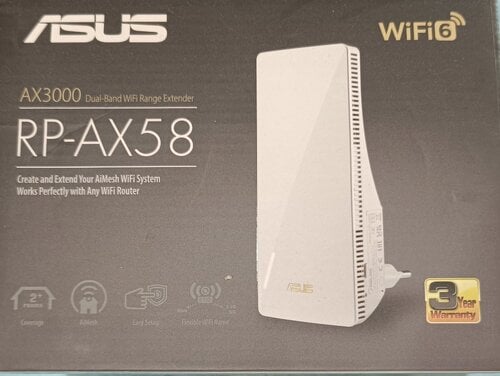 Περισσότερες πληροφορίες για "Asus RP-AX58 Mesh WiFi Extender Dual Band (2.4 & 5GHz) 3000Mbps"