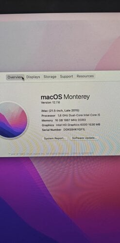 Περισσότερες πληροφορίες για "IMAC I5/ 16 GB RAM/ 1 TB HD/ 21,5 Inch monitor Retina"