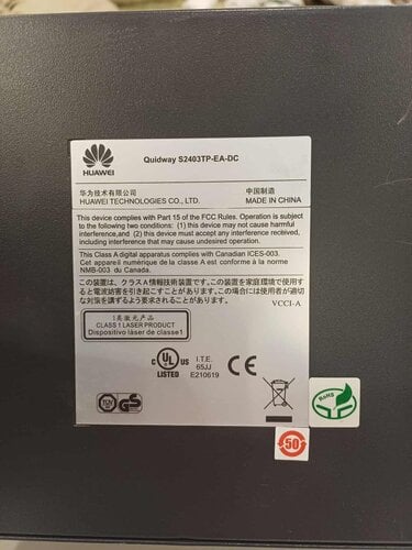 Περισσότερες πληροφορίες για "Huawei Quidway S2403TP-EA-DC"