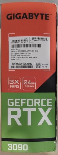 Περισσότερες πληροφορίες για "Gigabyte GeForce RTX 3090 GAMING OC 24G"