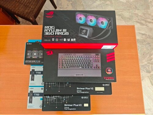 Περισσότερες πληροφορίες για "Asus ROG Ryujin III, Crucial T700, UPS CyberPower 1500VA 900W, keyboard Redragon,  Lian Li Streamer"