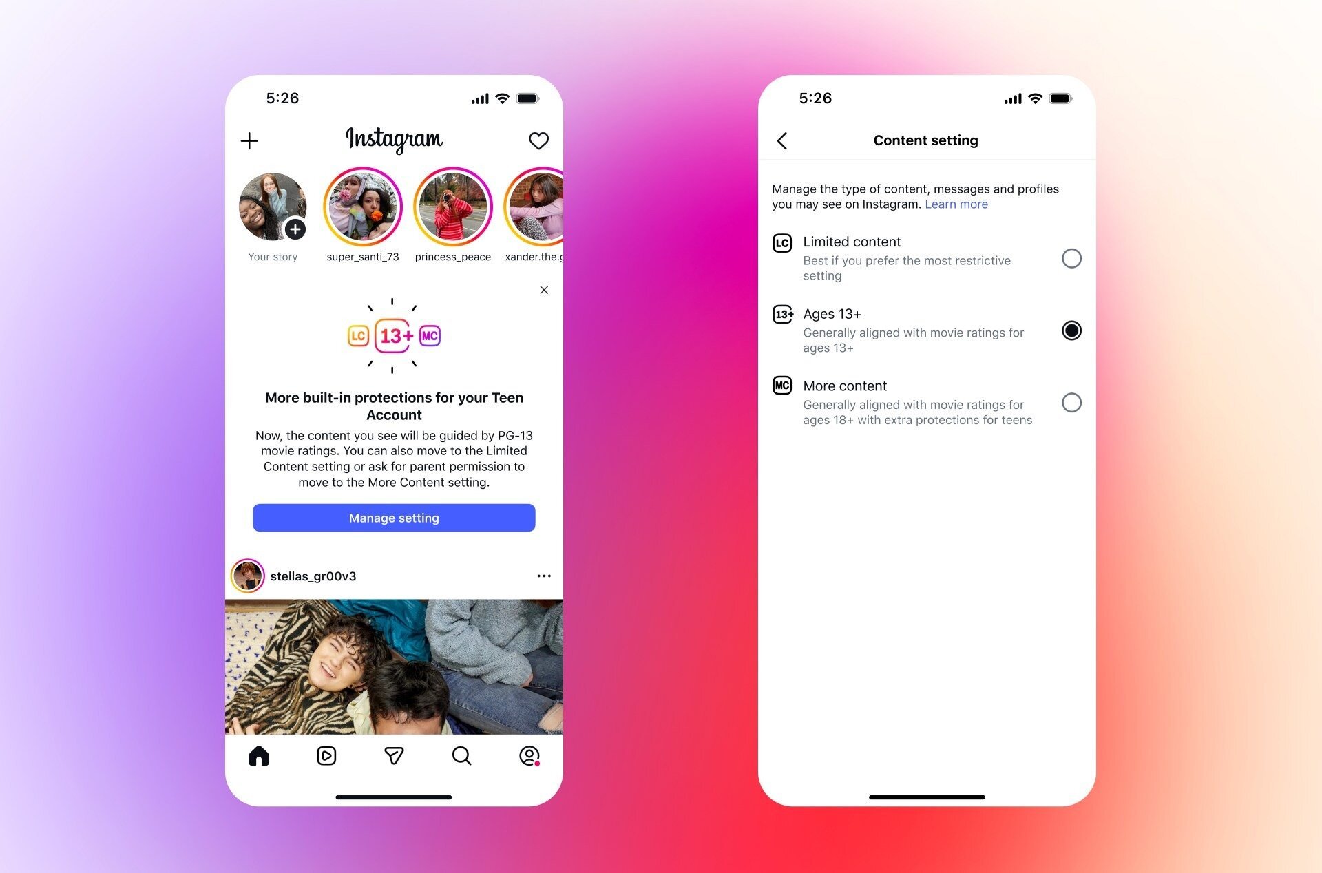 Το Instagram περιορίζει τους λογαριασμούς εφήβων σε περιεχόμενο κατάλληλο για ηλικίες 13 και άνω