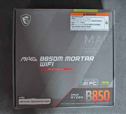 Περισσότερες πληροφορίες για "MSI MAG B850M MORTAR WIFI"