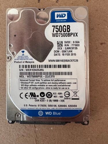 Περισσότερες πληροφορίες για "Hd western digital 2,5 inch 750 gb για laptop"