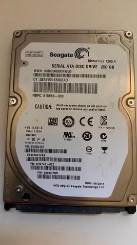 Περισσότερες πληροφορίες για "Seagate Momentus 250GB 2.5"