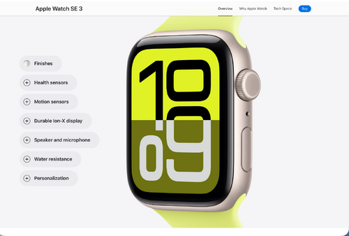 Περισσότερες πληροφορίες για "Apple Watch SE 3"