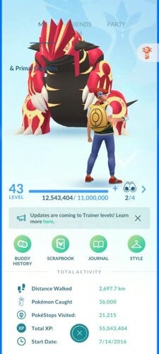 Περισσότερες πληροφορίες για "Pokemon Go account 44 lvl"