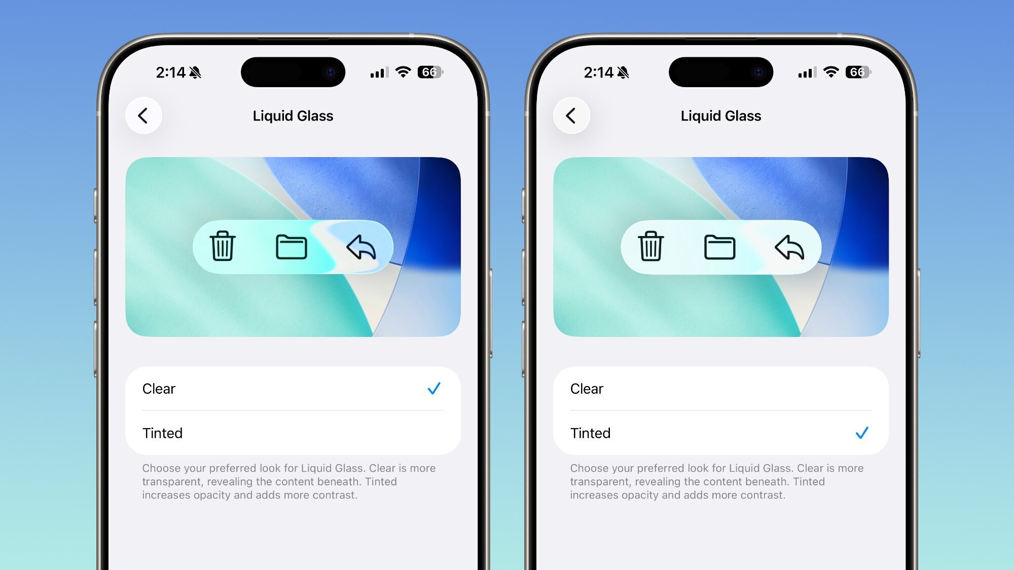 Η Apple προσθέτει δυνατότητα προσαρμογής της διαφάνειας του Liquid Glass στο iOS 26.1